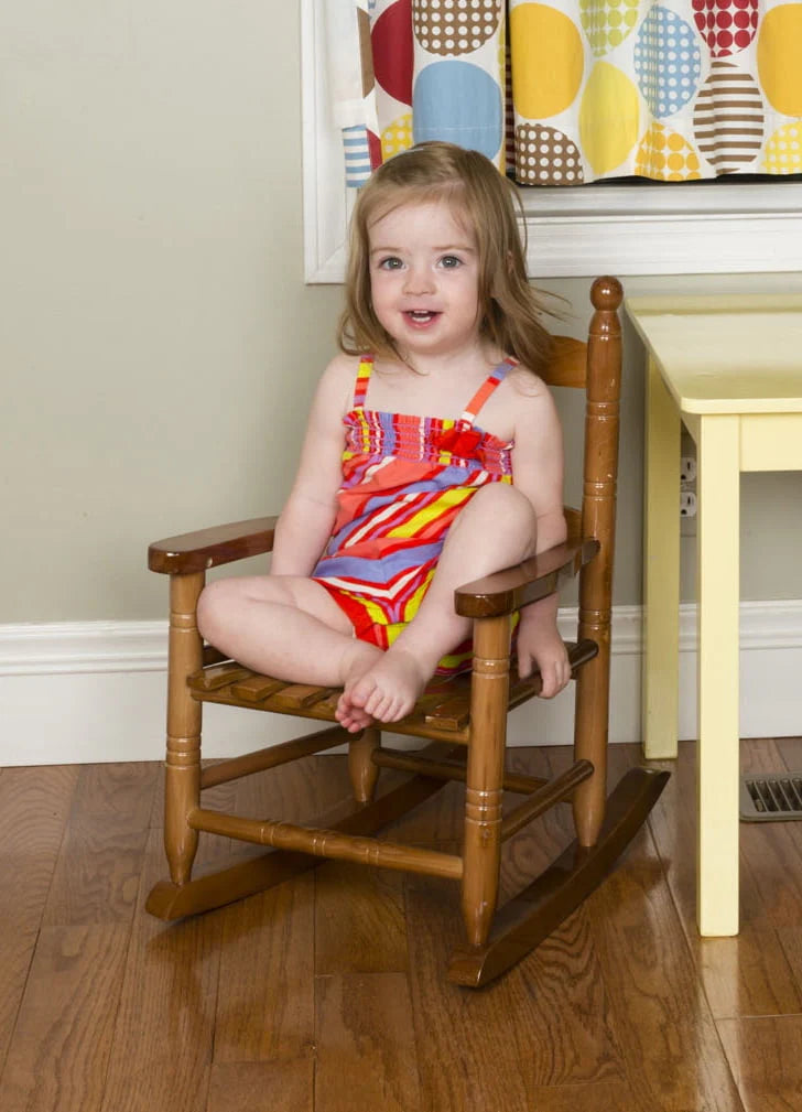 Children's Indoor-Outdoor Hardwood Rocker Brown Gloss Finish B36199