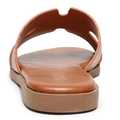 Womens Open Toe Slip on Leather Sandals N2386