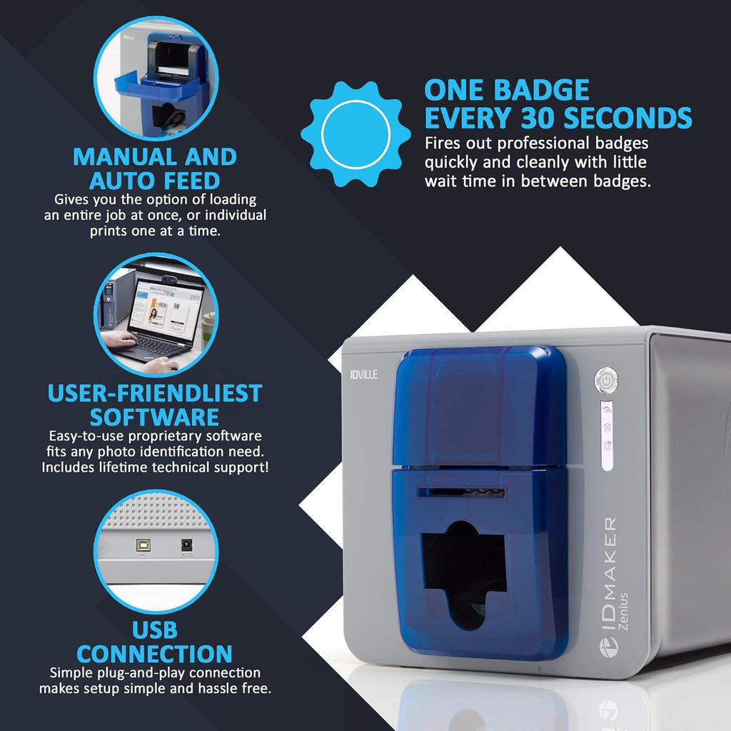 1 Sided Card Printer Machine & Supply Kit I52942