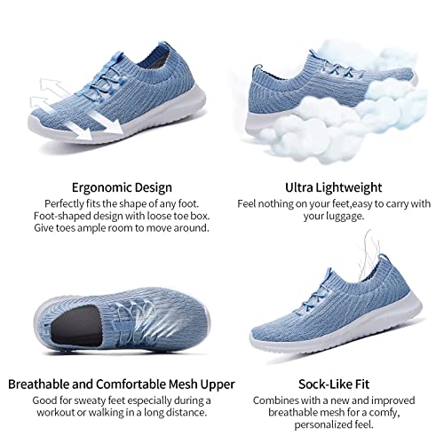Women's Slip On Walking Shoes Lightweight Casual Running Sneakers P5362