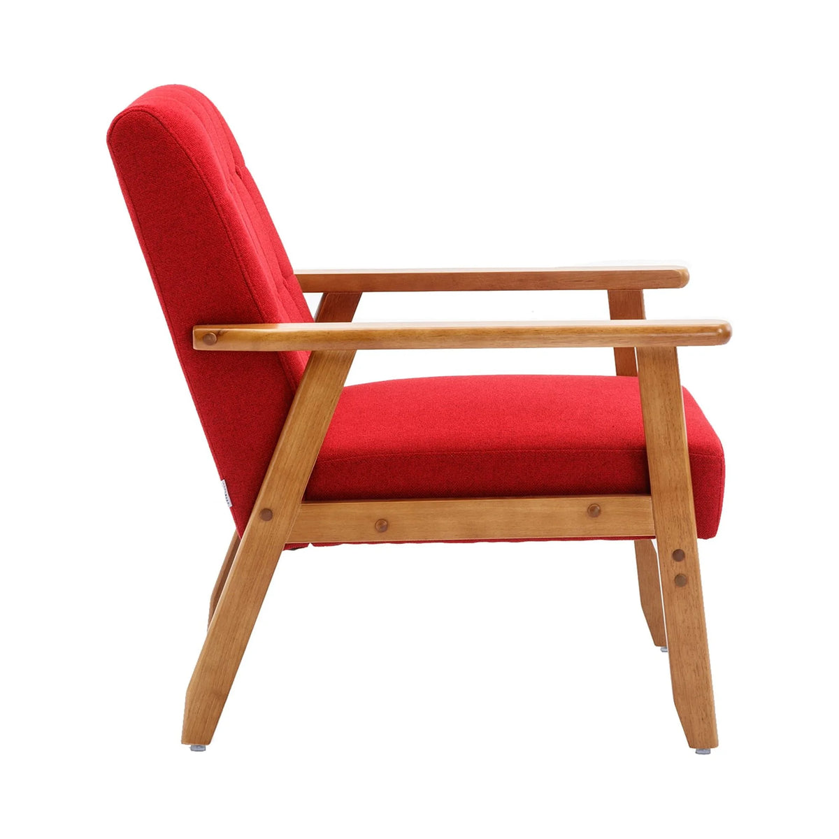 Accent Chairs Set of 2 with Side Table, Wood and Fabric Armchairs P101205