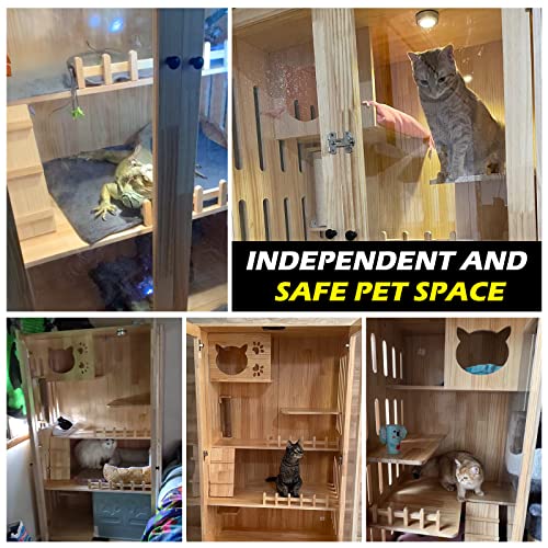 Large Indoor Cat Enclosure with Scratching Post and Lockable Wheels X337205