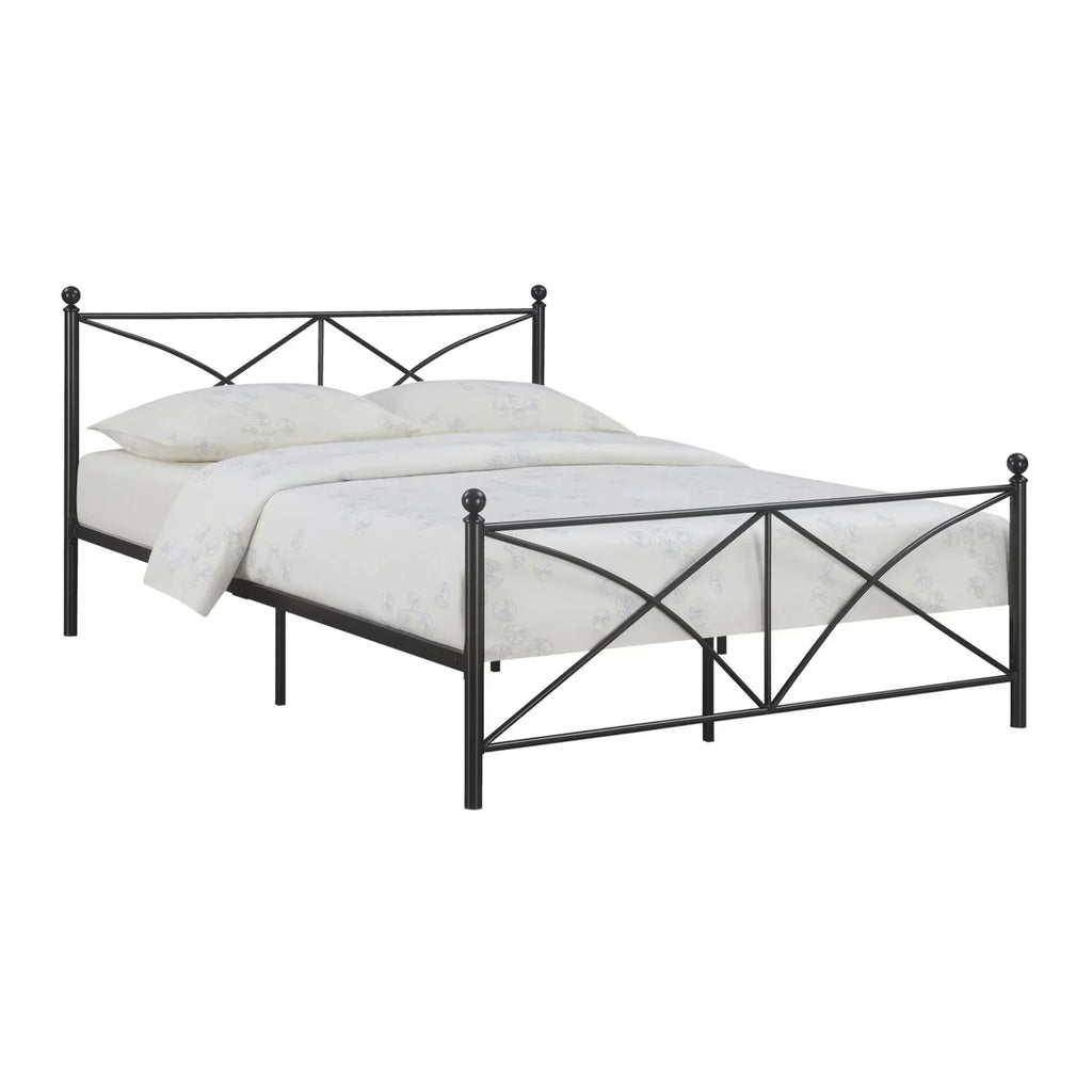 Queen Size Black Metal Bed W827