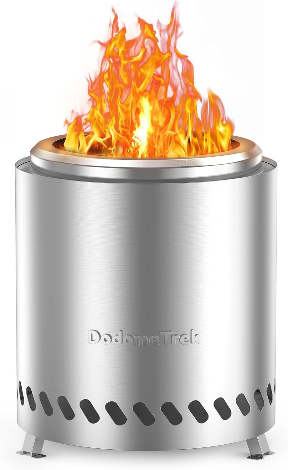 Silver Stainless Steel Tabletop Fire Pit with Travel Bag M400341