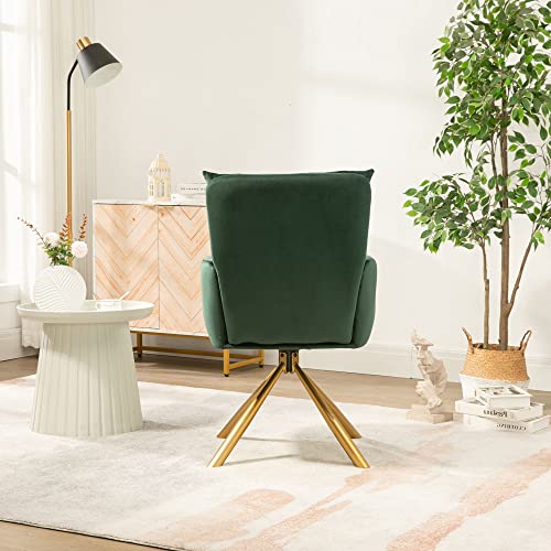 Dark Blue Velvet Desk Chair with Gold Legs G8892