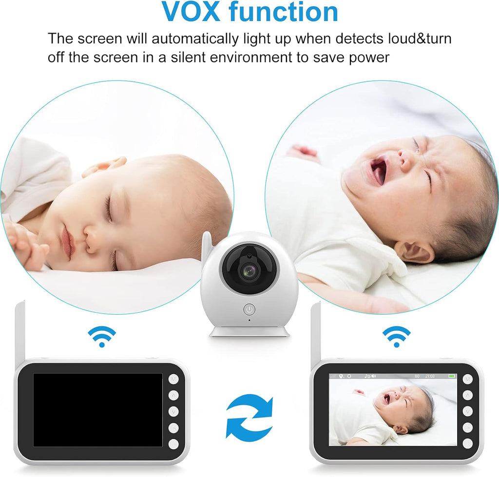 Video Baby Monitor with Camera and Audio, 4.3 Inch LCD Screen K63893