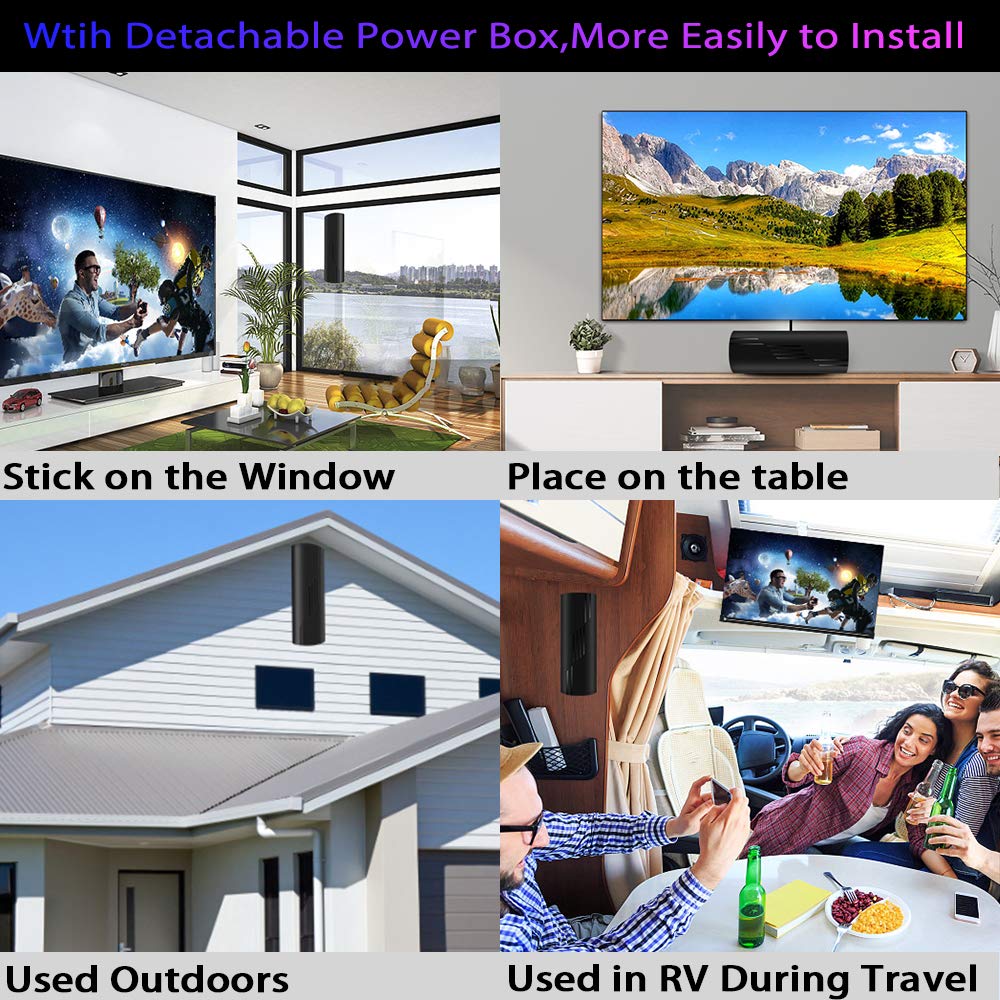 Digital TV Antenna Indoor with Amplifier and Signal Booster, 36ft Coax Cable G782