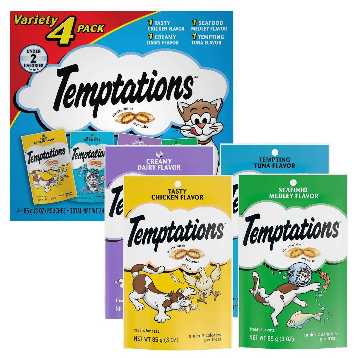 Classic Crunchy and Soft Cat Treats Variety Pack B477171