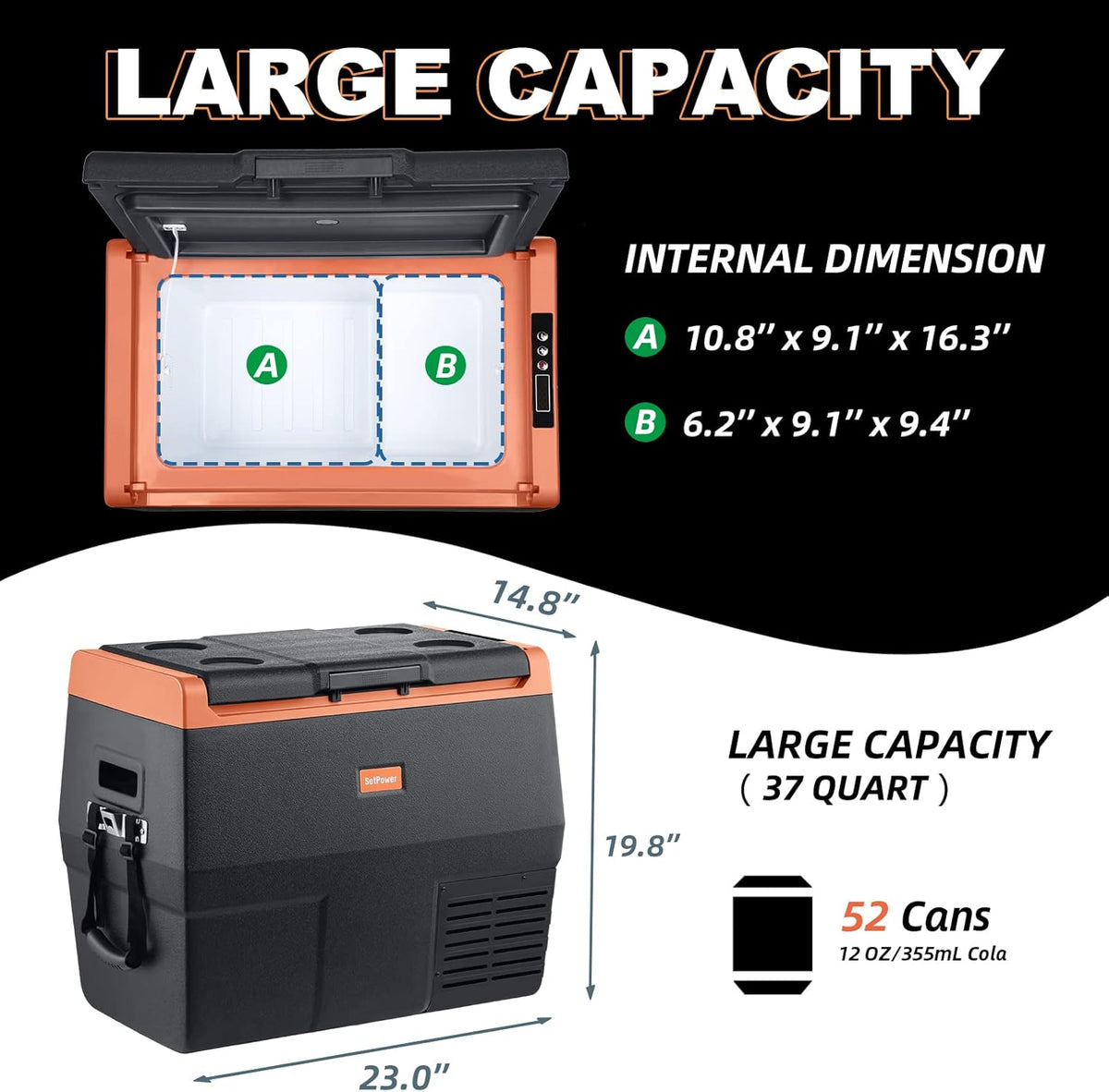 Portable Fridge Freezer with Wheels V293656