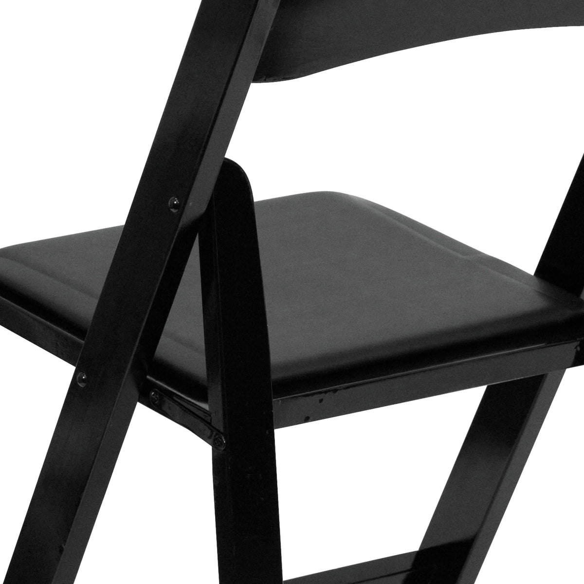 2 Pack Black Wood Folding Chair with Vinyl Padded Seat W900