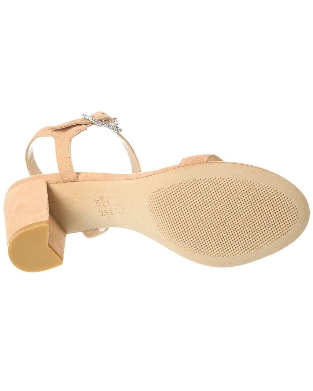 Beige Suede Block Sandal C26612