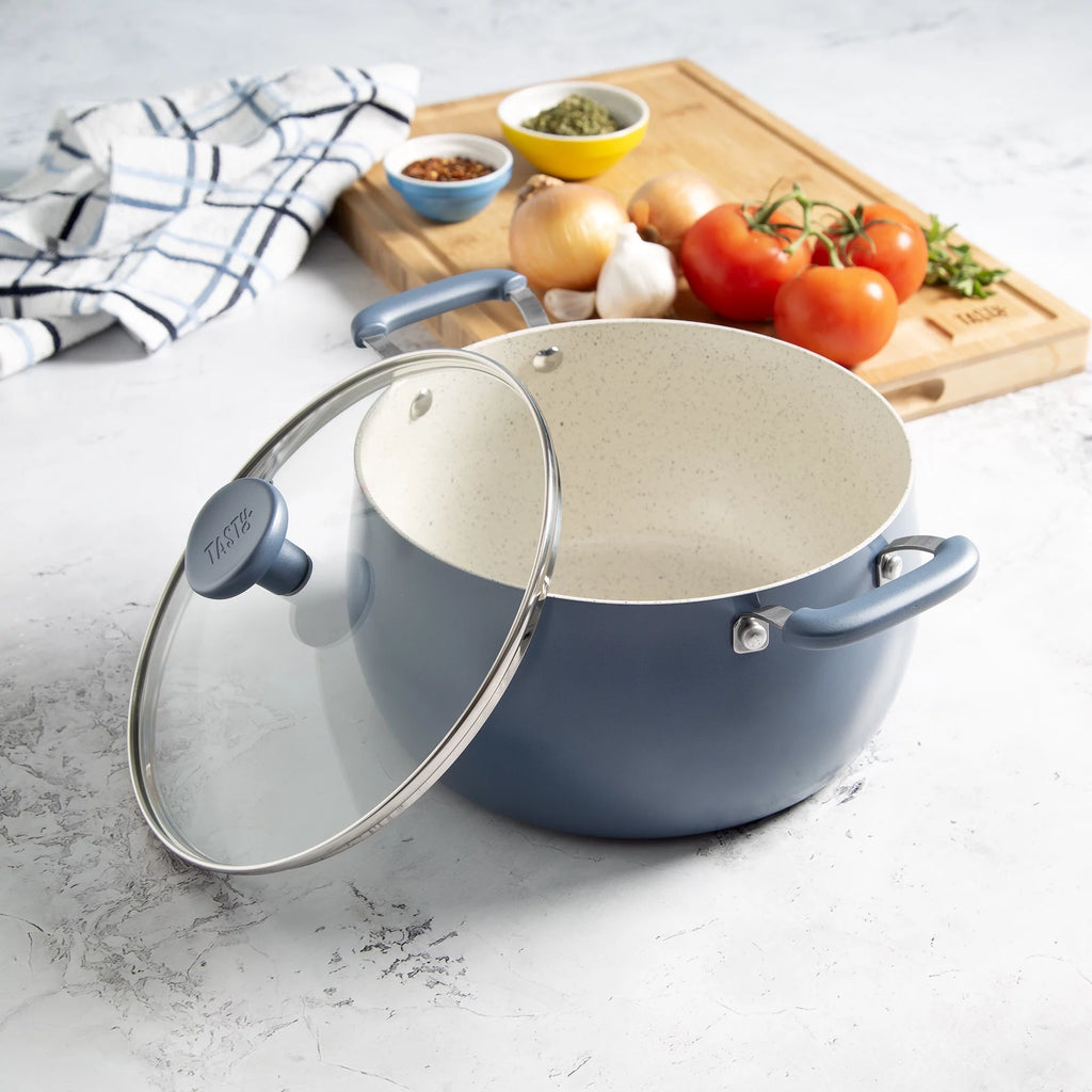 Slate Blue 5 Quart Non-Stick Ceramic Dutch Oven with Glass Lid M394