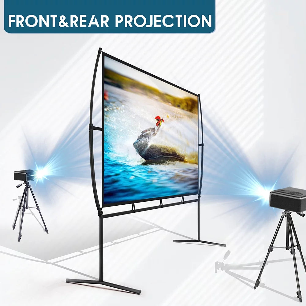 100 inch 16:9 4K Projector Screen with Stand and Carry Bag D868737
