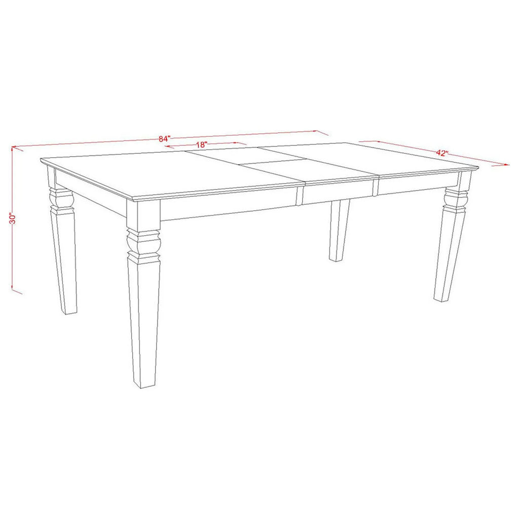 66/84 Inch 9Pc Kitchen Table with 18 In Leaf and Eight Parson Chair C870165