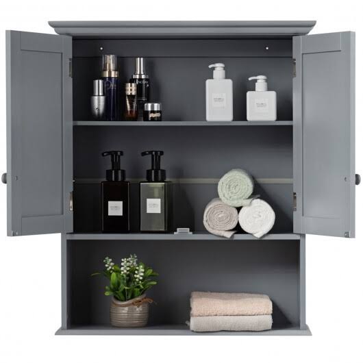 Gray Wall Mount Bathroom Storage Cabinet F24084