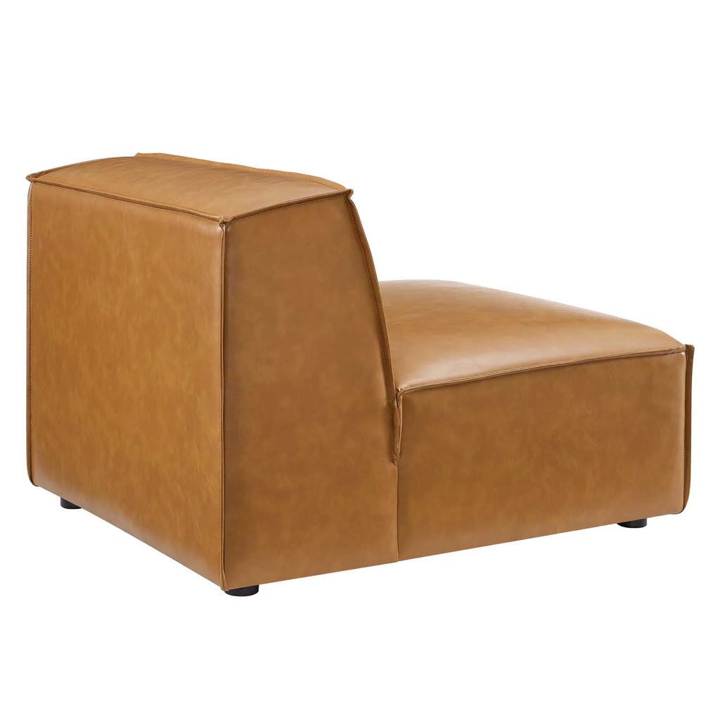 5-Piece Vegan Leather Sectional Sofa in Tan F9629