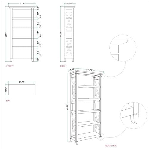 Washed Gray 5 Shelf Bookcase X994319