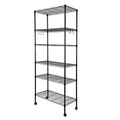 6-Shelf Wire Shelving Unit with Wheels and Hooks W38681