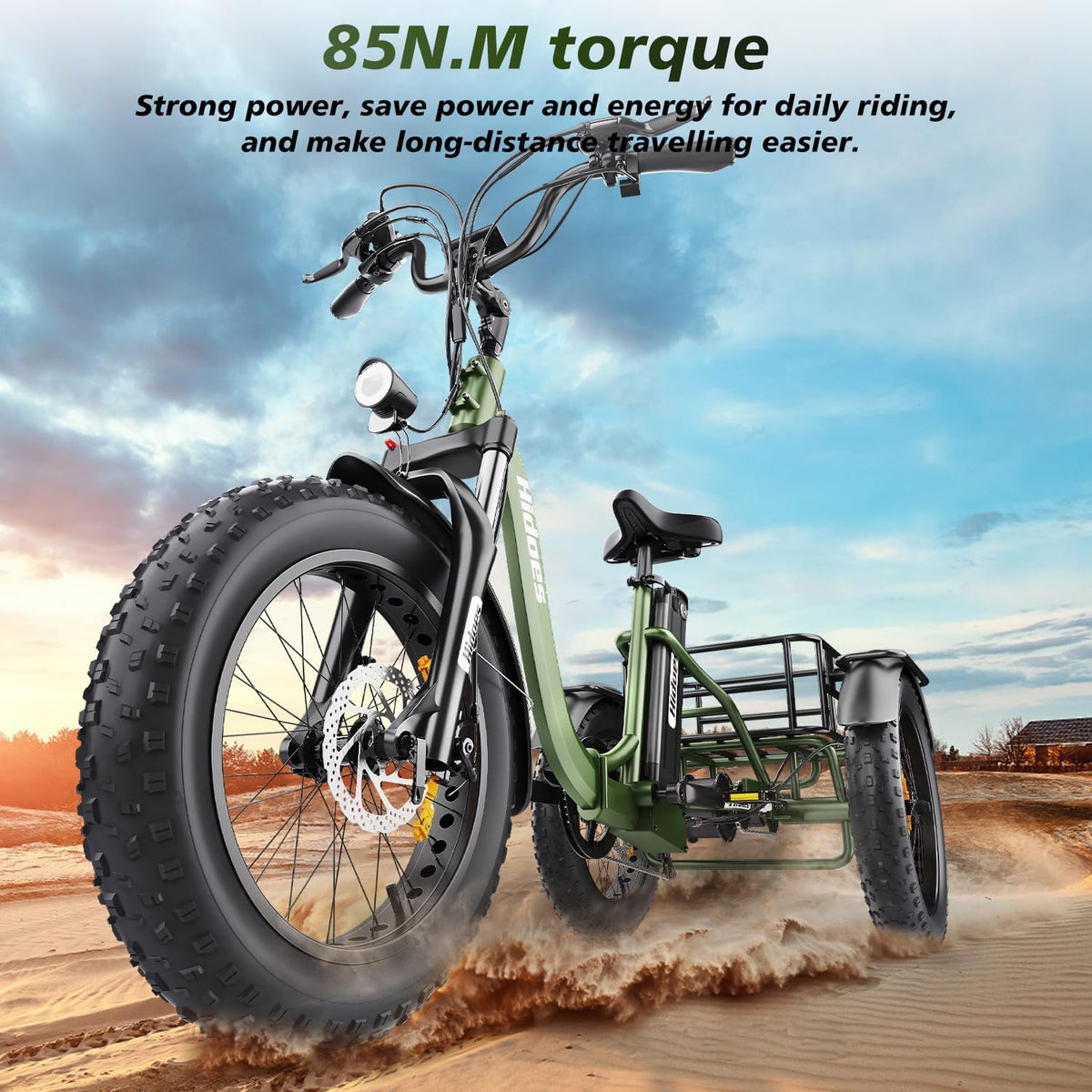Electric Tricycle, 20"X 4.0" Fat Tire, 48V 20Ah Removable, 7 Speed Folding O526