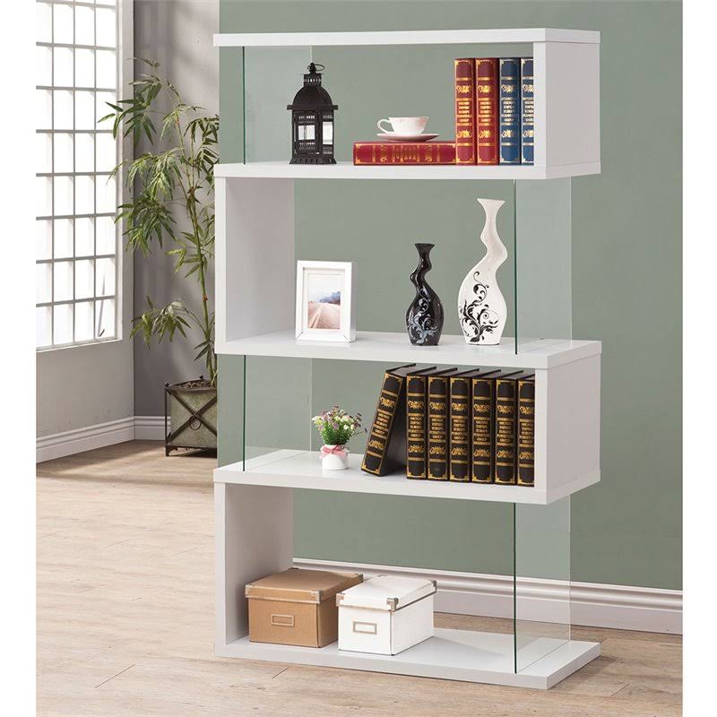 4 Shelf Glossy White Bookcase U675
