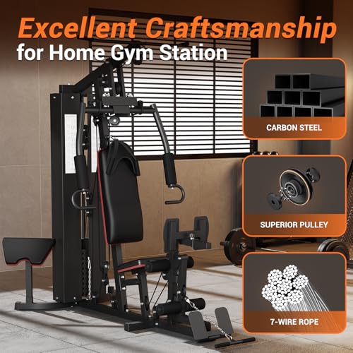 Black 150 Lbs Weight Stack Workout Station F1890