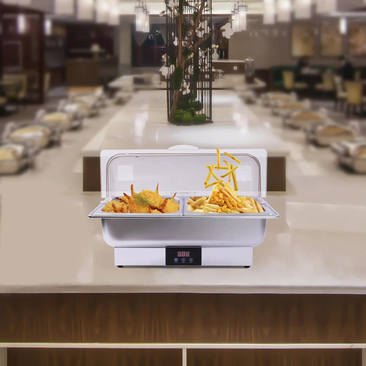 Electric Food Warmer Hot Plate Chafing Dish Buffet Set B775714