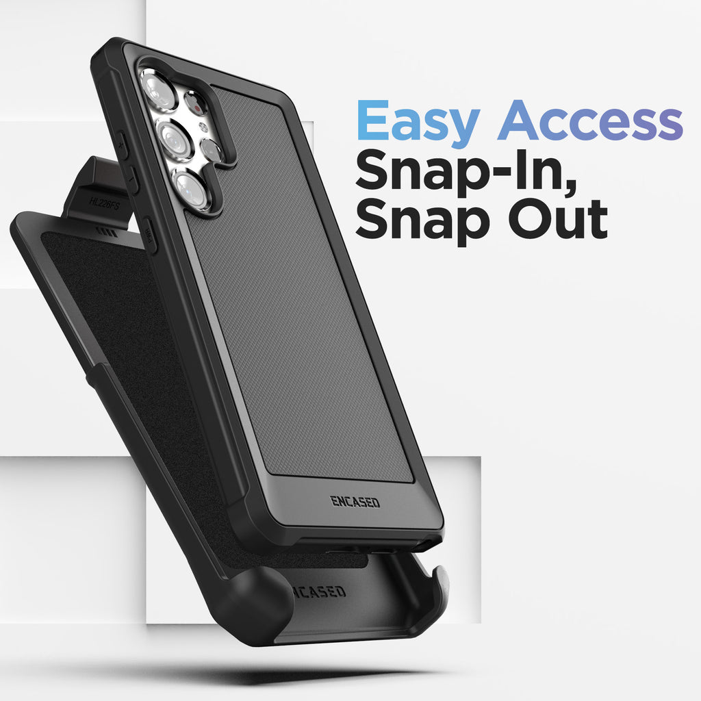 Falcon Belt Case with Holster Clip and Tempered Glass Screen Protector (Black) U541984