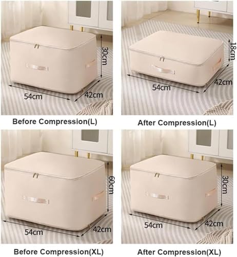 Gray Large Self Compression Storage Bag X341