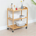 Side Table with Three-Tier Storage and Four Wheels Z9335