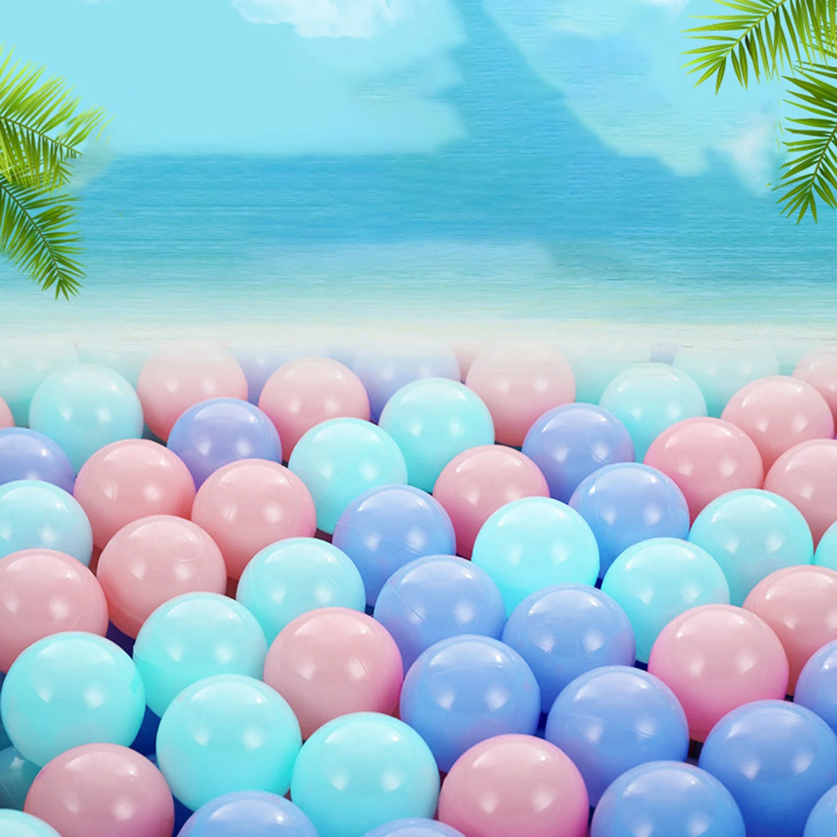100Pcs Crush Proof Plastic Ball Pit Balls Mixed Colors H541