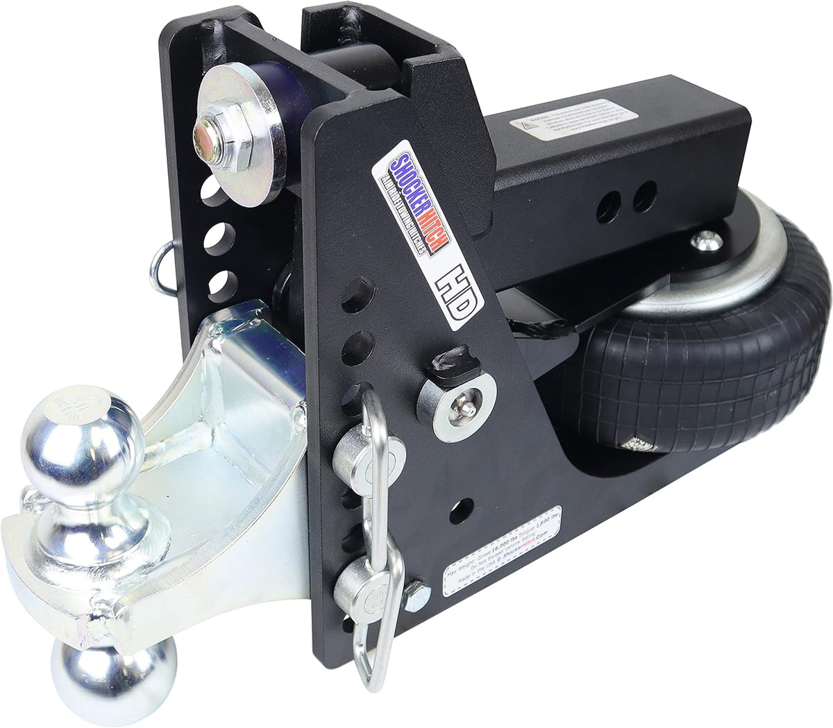 Black Air Hitch with Combo Ball, Fits 3" Hitch P127
