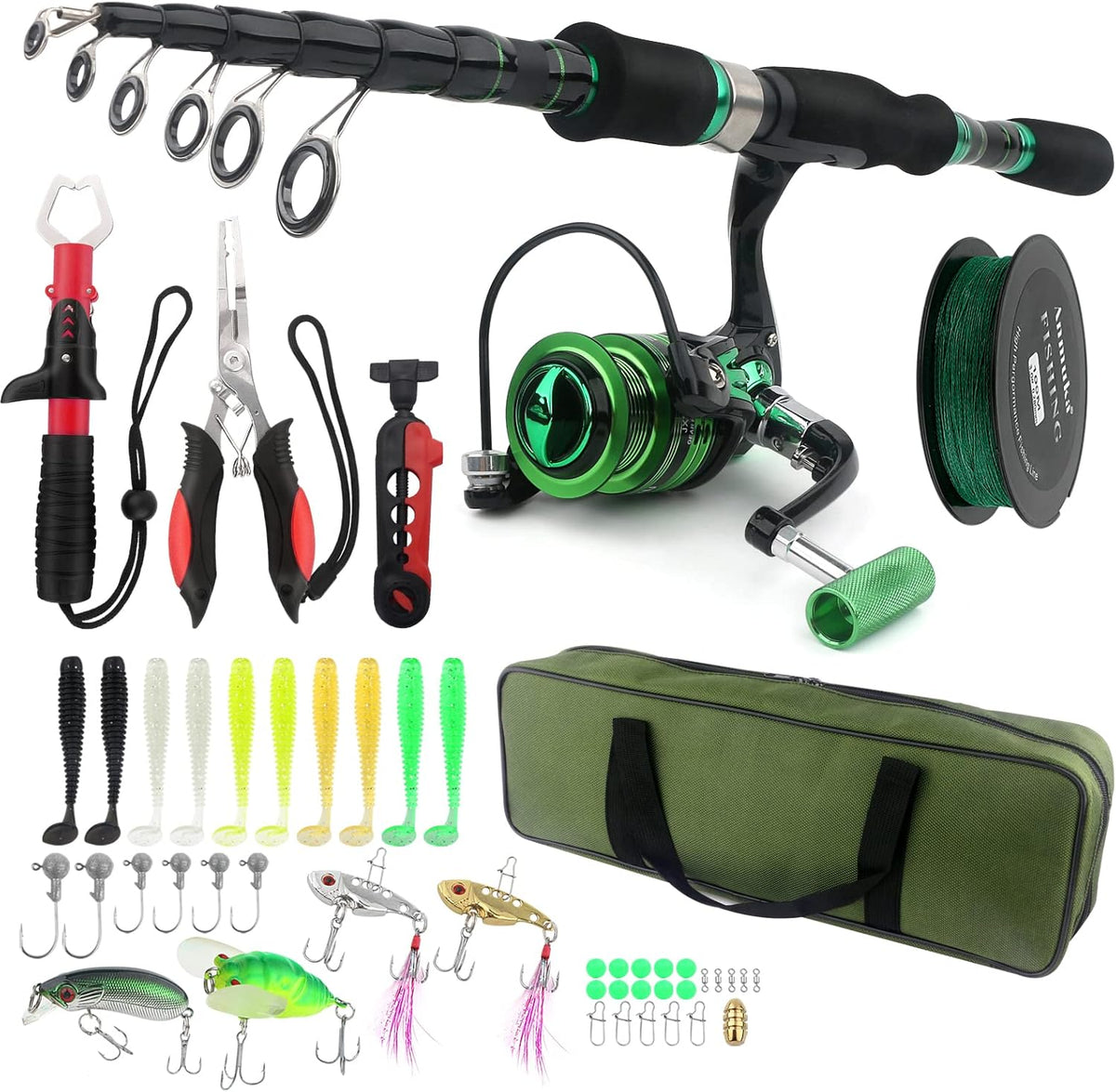Carbon Fiber Telescopic Fishing Rod and Reel Combo Kit I83790