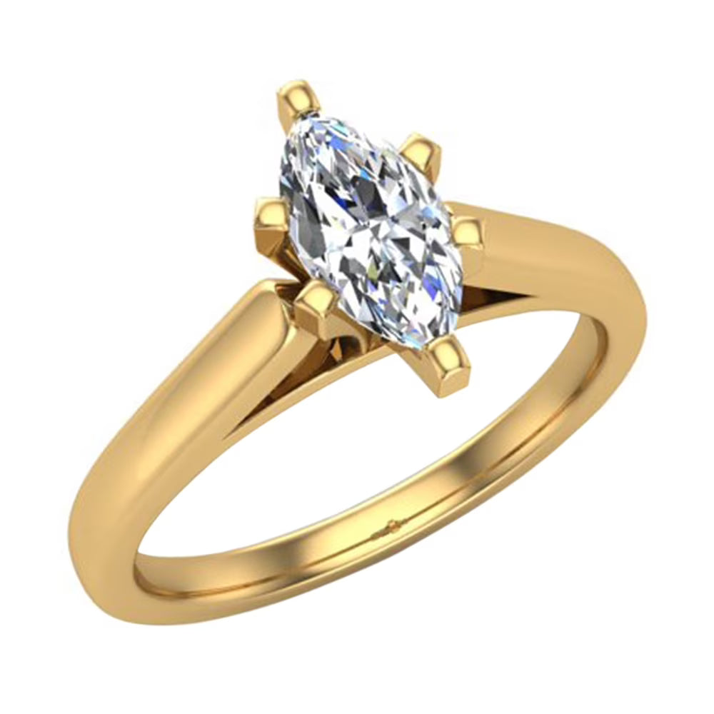 14K Gold 6 Prong Solitaire Diamond Engagement Ring H80644
