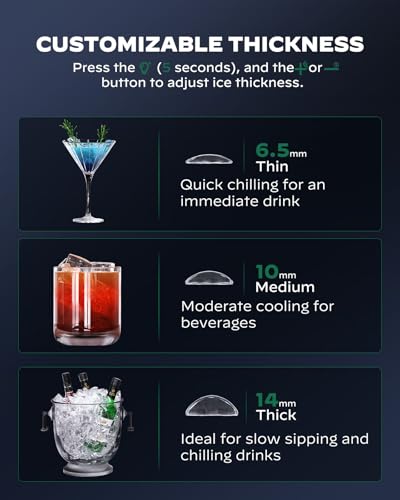 Crescent Ice Maker Countertop, Self-Cleaning, 16 Pcs in 15 Mins T819