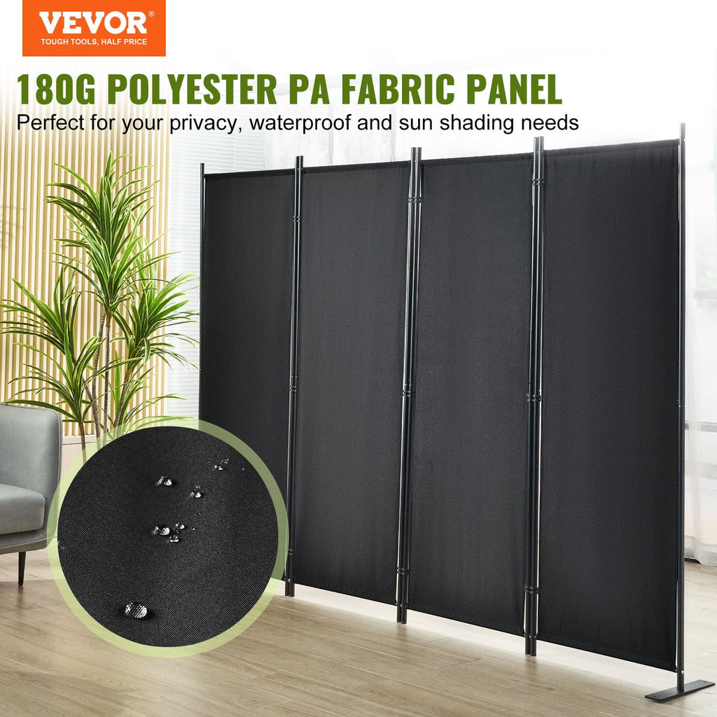 4-Panel Folding Fabric Room Divider F694313