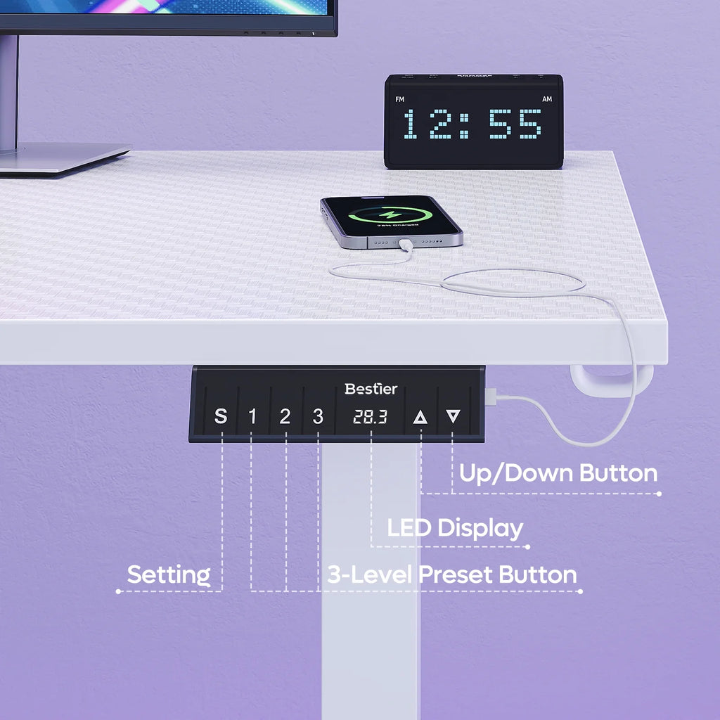 L-Shaped Electric Height Adjustable Standing Desk Y707