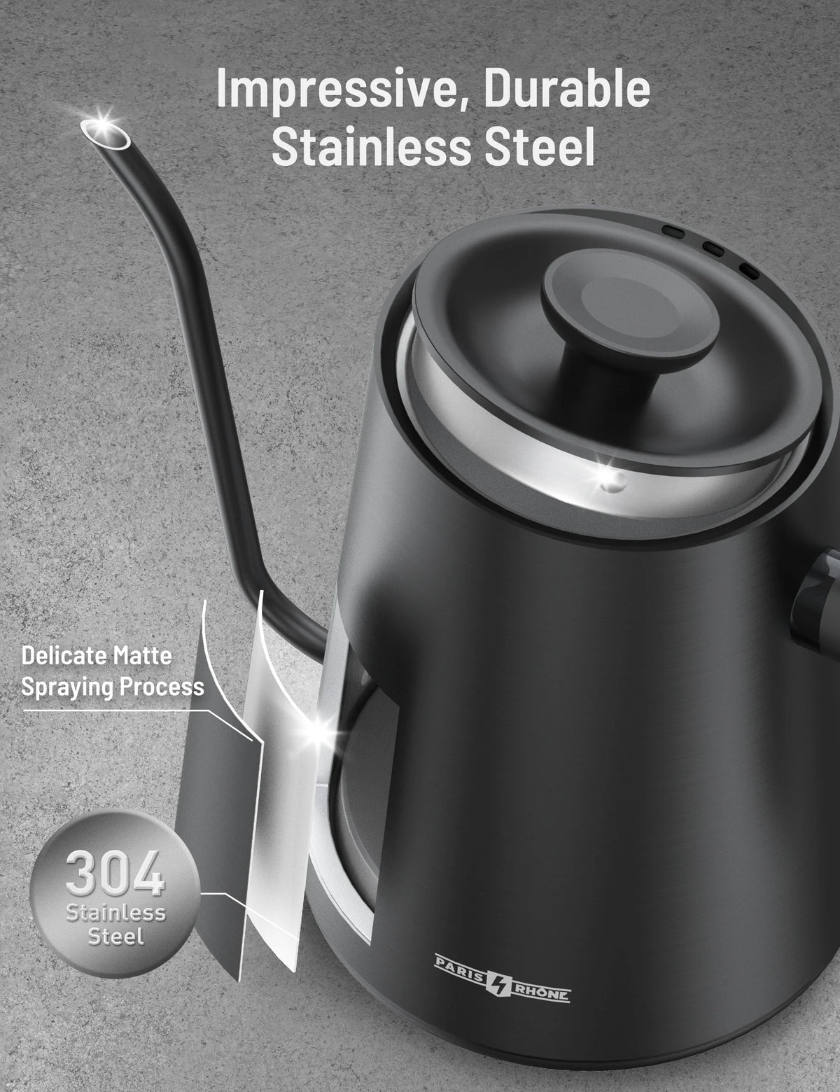 Black Gooseneck Electric Pour-over Kettle H782751