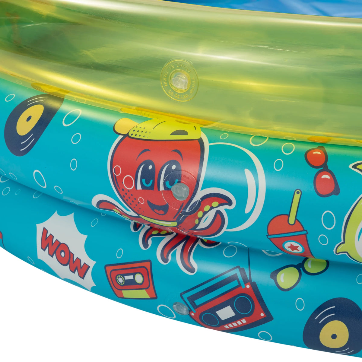 Yellow Round Inflatable 3-Ring Kiddie Pool R97811