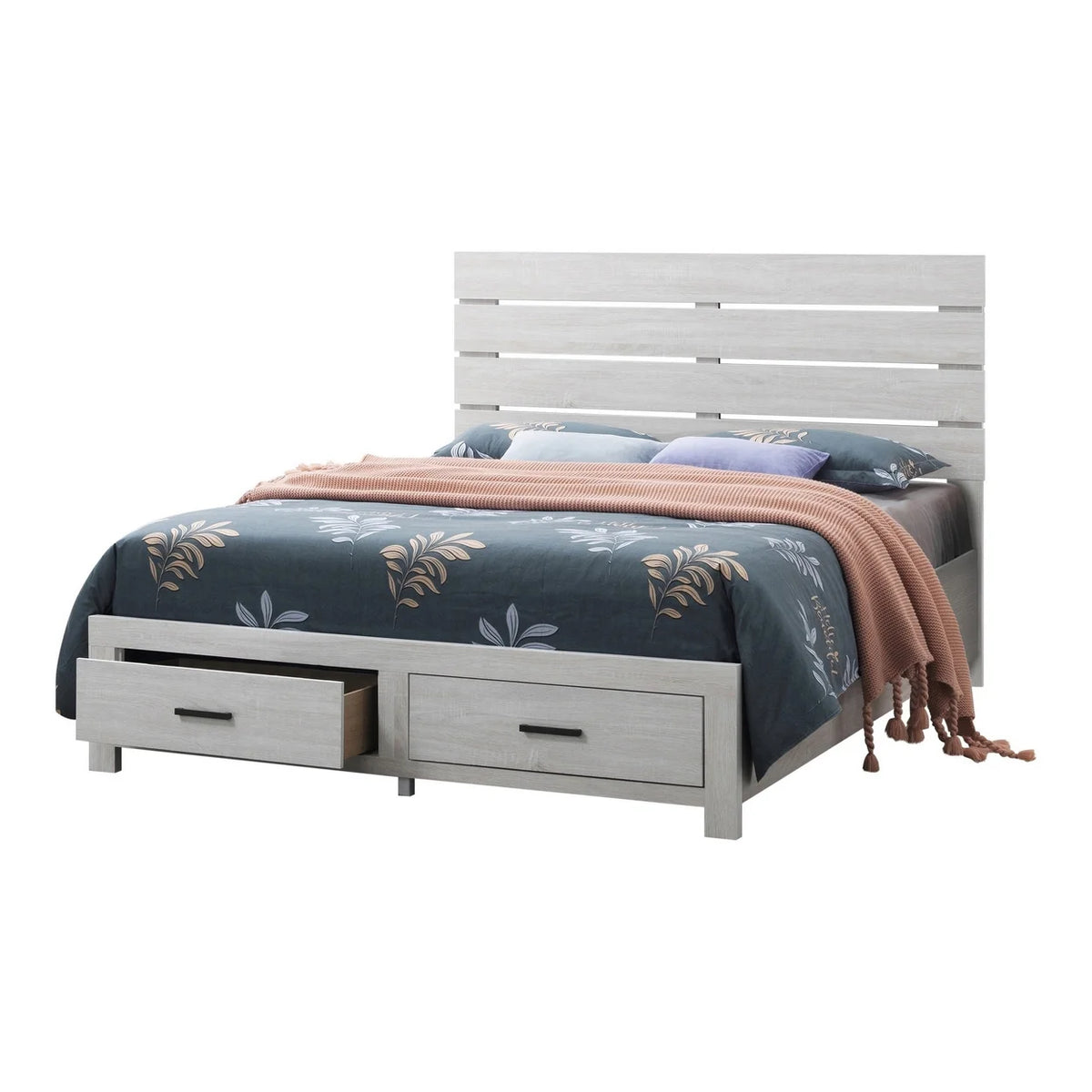 Wood King Storage Bed with 2 Drawers N246134