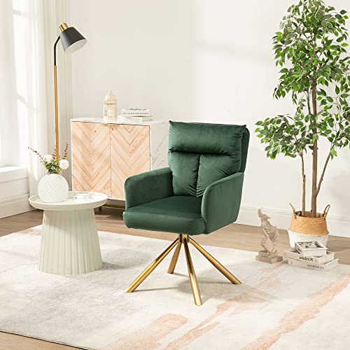 Dark Blue Velvet Desk Chair with Gold Legs G8892