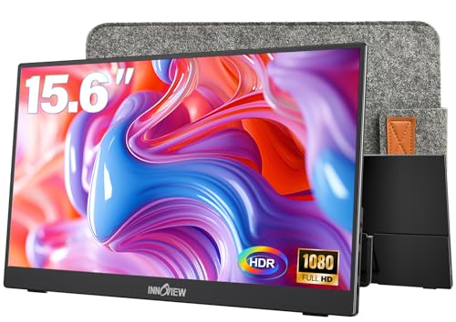 15.6" 1080P Portable Monitor with Protective Sleeve Adjustable Stand USB C HDMI K20758