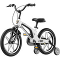 16" White Single Speed Kids Bike with Auxiliary Wheel F4397