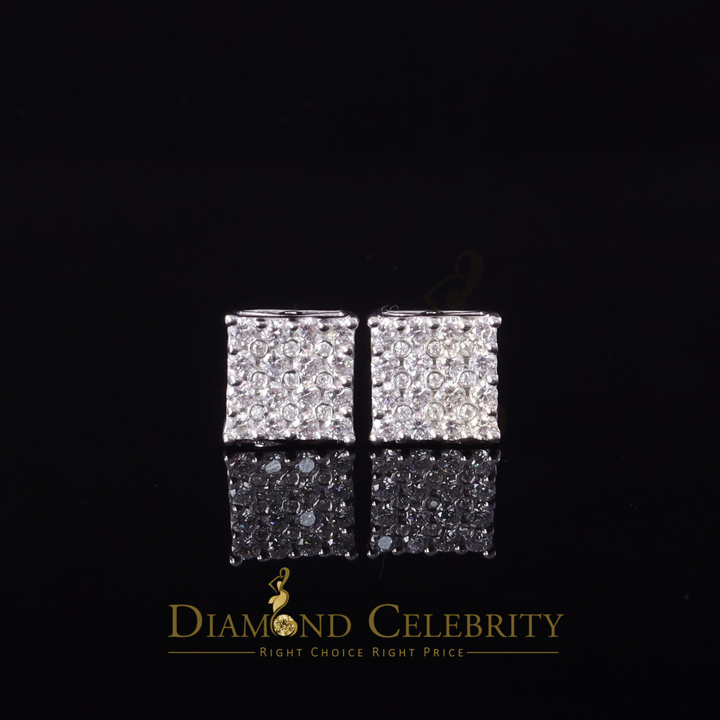 925 Silver White Moissanite Square Stud Earrings X203048
