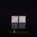 925 Silver White Moissanite Square Stud Earrings X203048