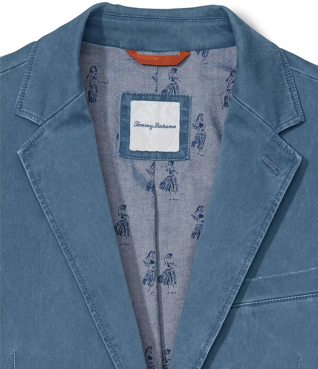 Mystic Blue Stretch Sateen Blazer Z1752