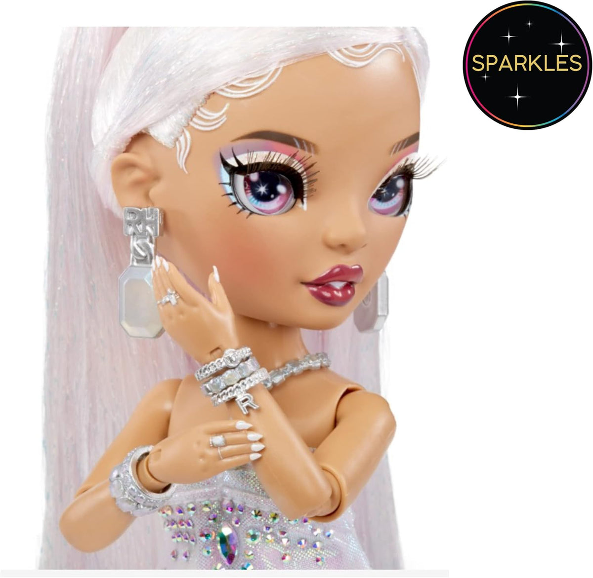 Rainbow High Doll with Multicolor Hair and Iridescent Gown J452923