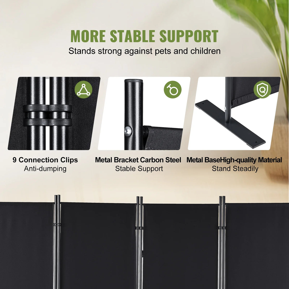 4-Panel Folding Fabric Room Divider F694313