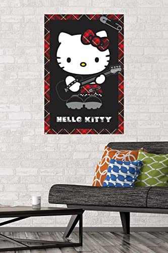 Hello Kitty Punk Red Wall Poster B661