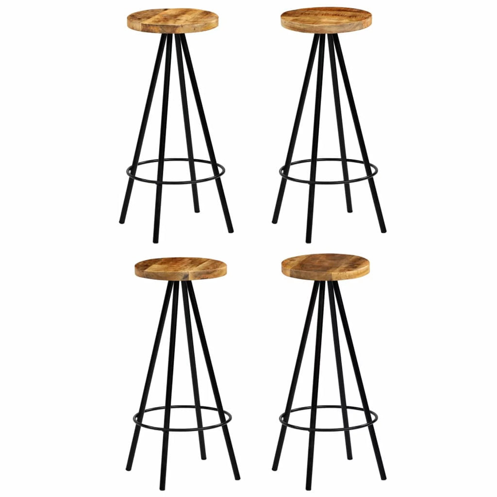 4 pcs Solid Mango Wood Bar Stools V1718
