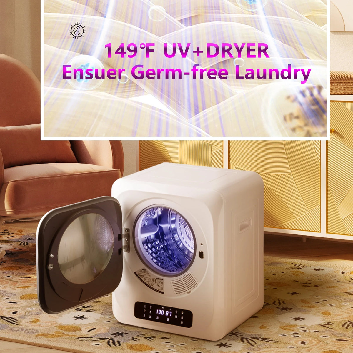 850W 1.5 cu. ft. Portable Compact Electric Laundry Dryer E5636